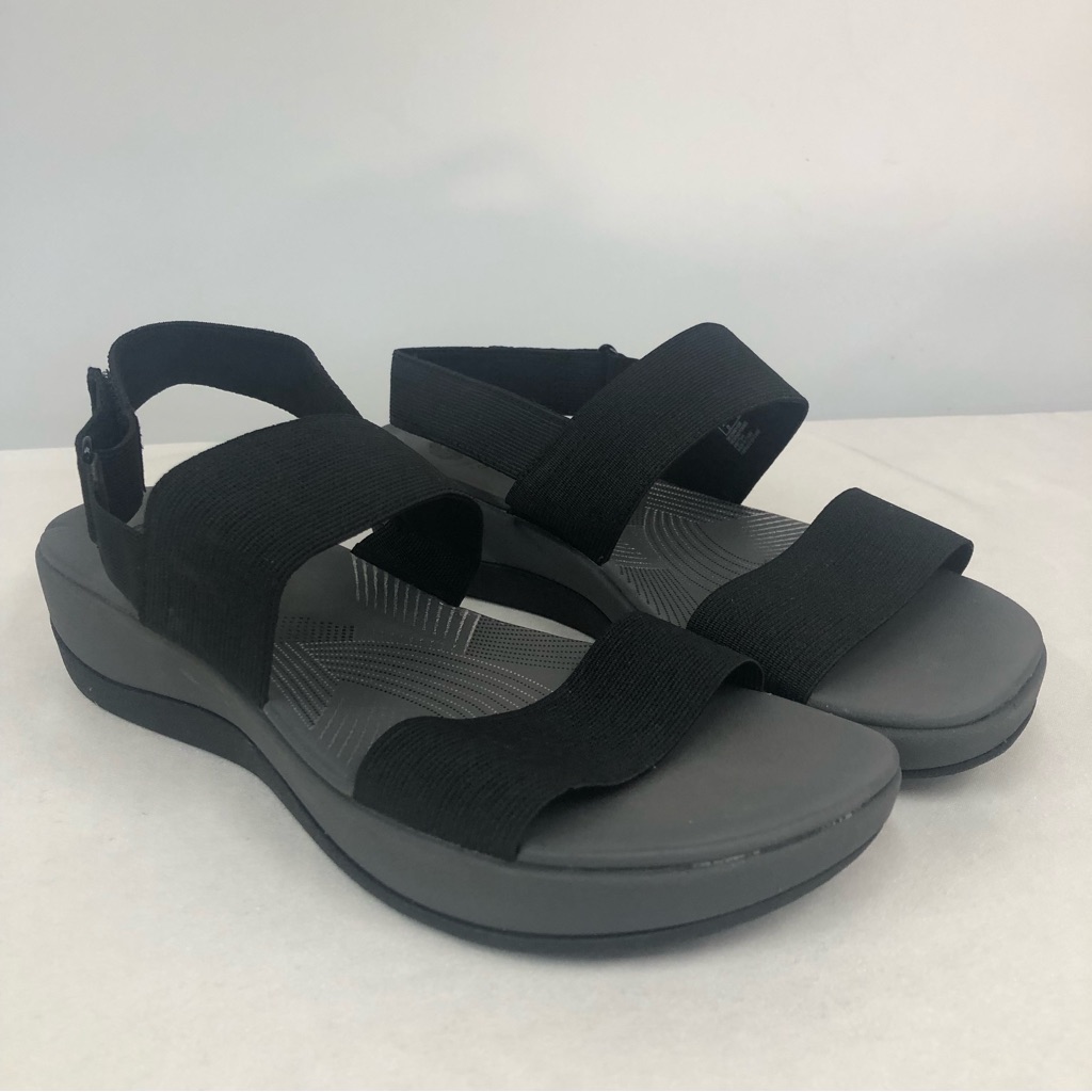 Cloudsteppers Clarks Platform Strap Ankle Sandals Women’s Size 9 Black
